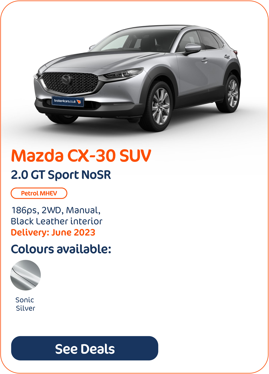 Mazda CX-30 SUV 2.0 GT Sport NoSR - Click to Enquire